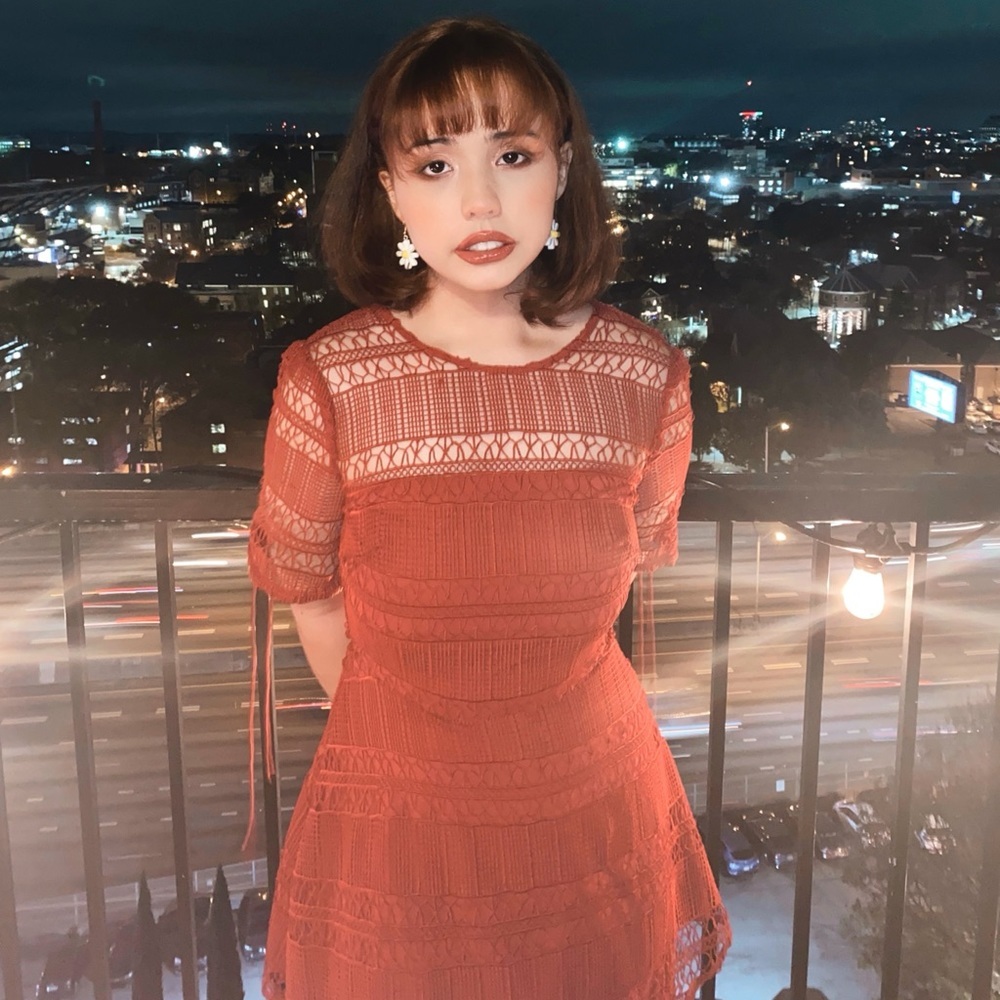 Tularosa Maroon Lace Dress